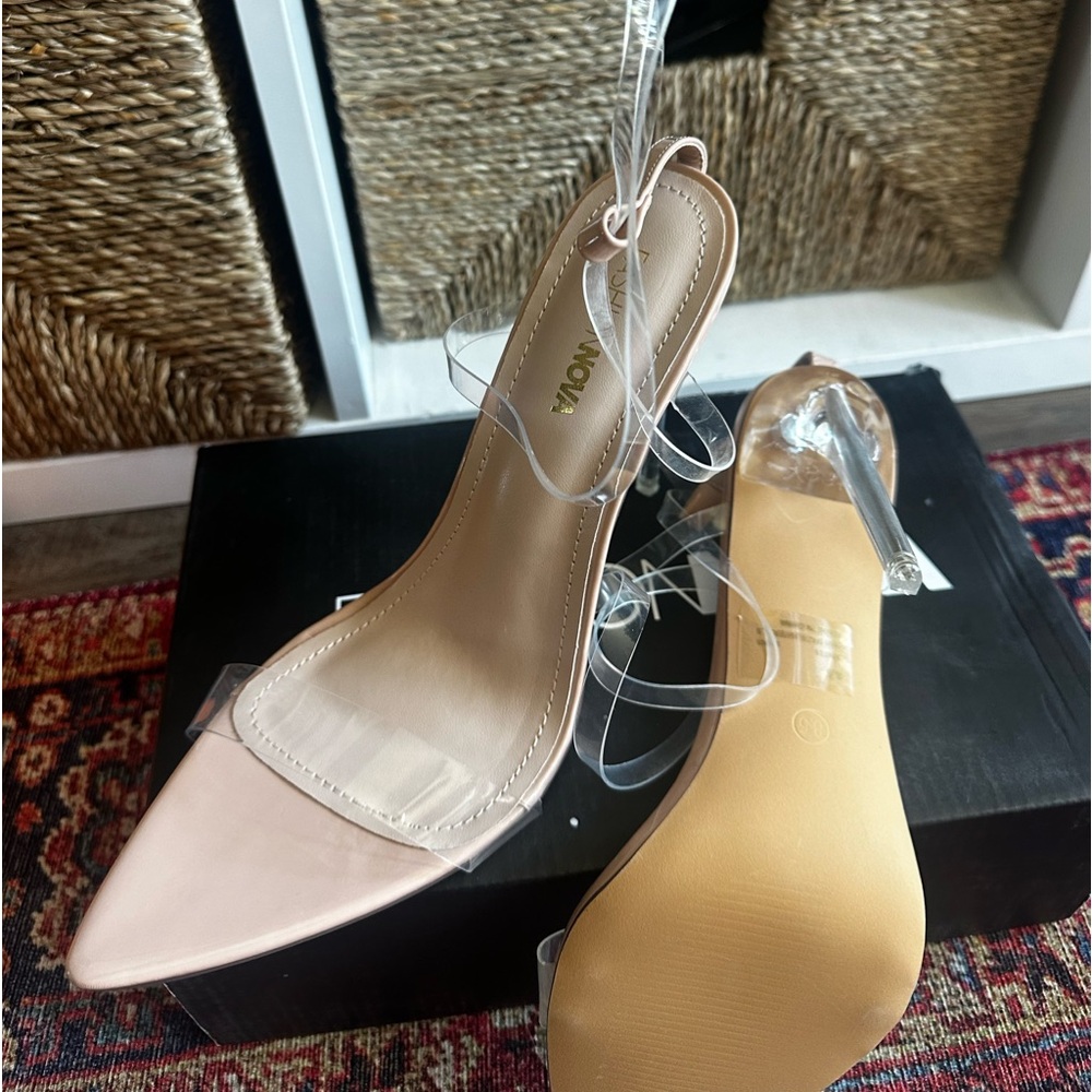 Fashion nova  nude strap heel , size 8.5 women’s